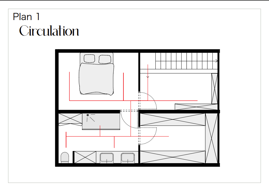 "Dossier Personnalisé StudioArchiDesign : Plan d'Aménagement Clair avec Circulation Notée